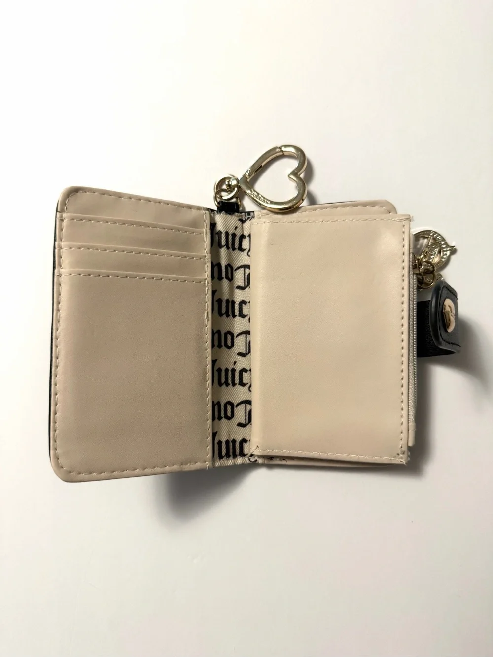 Juicy Couture NWOT Pack It Up Tab Card Wallet Black (liquorice) denim wth Gold